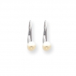 14k White Gold 5mm Pearl Leverback Earrings