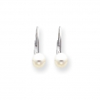 14k White Gold 6mm Pearl Leverback Earrings