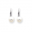 14k White Gold 7mm Pearl Leverback Earrings