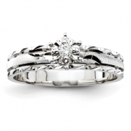 Picture of 14k White Gold AA Quality Trio Engagement Ring