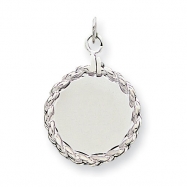 Picture of Sterling Silver Engraveable Round with Rope Disc Charm
