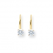 14k 5mm Cubic Zirconia leverback earring
