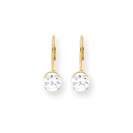Picture of 14k 6mm Cubic Zirconia leverback earring