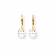 14k 6mm Cubic Zirconia leverback earring