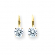 14k 7mm Cubic Zirconia leverback earring