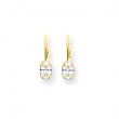 14k 6x4mm Oval Cubic Zirconia leverback earring