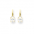 14k 7x5mm Oval Cubic Zirconia leverback earring