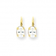 14k 8x6mm Oval Cubic Zirconia leverback earring