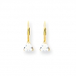 14k 5mm Trillion Cubic Zirconia leverback earring