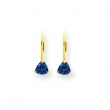 14k 5mm Trillion Tanvorite leverback earring