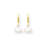 Picture of 14k 6mm Trillion Cubic Zirconia leverback earring