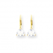 14k 6mm Trillion Cubic Zirconia leverback earring