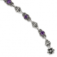 Picture of Sterling Silver Amethyst Antiqued Bracelet
