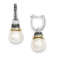 Picture of Silver & 14Ky White Pearl Earrings