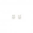 14k 3mm Square CZ Post Earrings