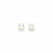 14k 4mm Square CZ Post Earrings