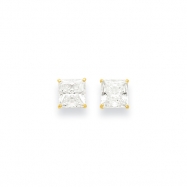 Picture of 14k 6mm Square CZ Post Earrings