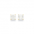 14k 6mm Square CZ Post Earrings