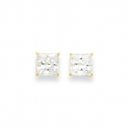 Picture of 14k 7mm Square CZ Post Earrings