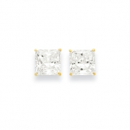 Picture of 14k 8mm Square CZ Post Earrings