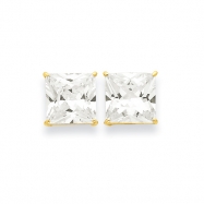 Picture of 14k 10mm Square CZ Post Earrings