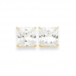 14k 10mm Square CZ Post Earrings