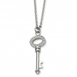 Stainless Steel Key with CZ 24in Necklace chain