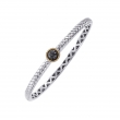 Alesandro Menegati 18K Accented Sterling Silver Bangle with Black Diamonds