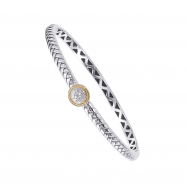 Picture of Alesandro Menegati 18K Accented Sterling Silver Bangle with Diamonds