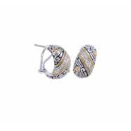 Picture of Alesandro Menegati 18K Accented Sterling Silver Earrings with Diamonds 