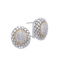 Picture of Alesandro Menegati 18K Accented Sterling Silver Earrings with Diamonds