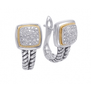 Picture of Alesandro Menegati 14K Accented Sterling Silver Earrings with Diamonds