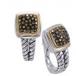 Alesandro Menegati 18K Accented Sterling Silver Earrings with Black Diamonds