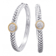 Picture of Alesandro Menegati 18K Accented Sterling Silver Earrings with Diamonds