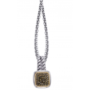 Picture of Alesandro Menegati 18K Accented Sterling Silver Necklace with Black Diamonds