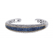 Picture of Alesandro Menegati 18K Accented Sterling Silver Bangle with Blue Sapphires