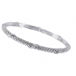 Alesandro Menegati Sterling Silver Designer Fashion Bangle with Diamonds