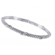 Picture of Alesandro Menegati Sterling Silver Designer Fashion Bangle with Diamonds