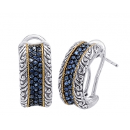 Picture of Alesandro Menegati 18K Accented Sterling Silver Earrings with Blue Sapphires