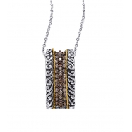 Picture of Alesandro Menegati 18K Accented Sterling Silver Necklace with Brown Diamonds