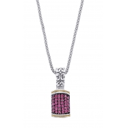 Picture of Alesandro Menegati 18K Accented Sterling Silver Necklace with Rubies