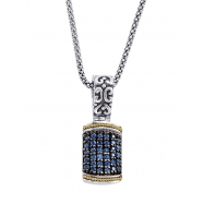 Picture of Alesandro Menegati 18K Accented Sterling Silver Necklace with Blue Sapphires