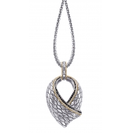 Picture of Alesandro Menegati 18K Accented Sterling Silver Necklace with Black Diamonds