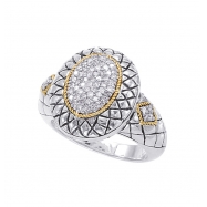 Picture of Alesandro Menegati 18K Accented Sterling Silver Ring with Diamonds