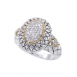 Alesandro Menegati 18K Accented Sterling Silver Ring with Diamonds