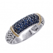 Alesandro Menegati 18K Accented Sterling Silver Ring with Blue Sapphires