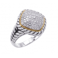 Picture of Alesandro Menegati 18K Accented Sterling Silver Ring with Diamonds