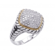 Alesandro Menegati 18K Accented Sterling Silver Ring with Diamonds