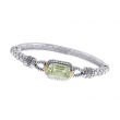Alesandro Menegati 14K Accented Sterling Silver Green Amethyst and Diamonds Bangle