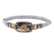 Alesandro Menegati 14K Accented Sterling Silver Bangle with Smoky Quartz and Citrines